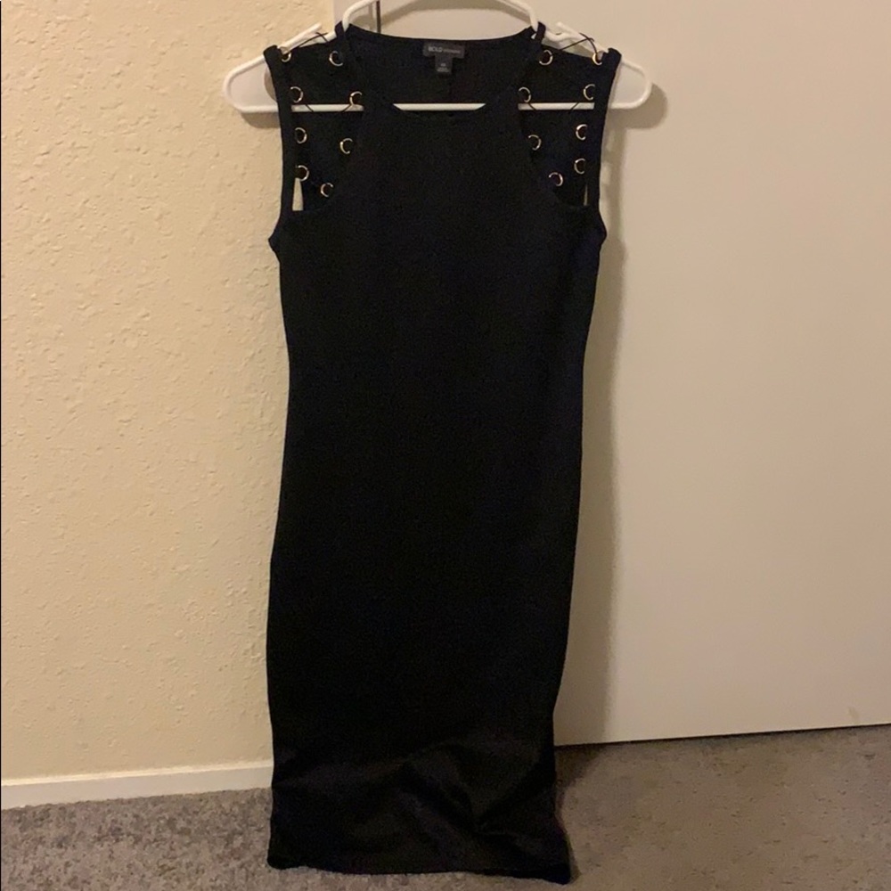 Detailed black pencil dress